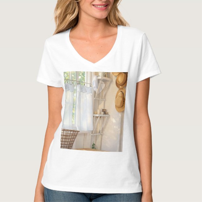 Camiseta Womens T-Shirt Curtain in the Wind (Anverso)