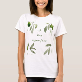 Camiseta Women's t-shirt with olives and I love vegan food
