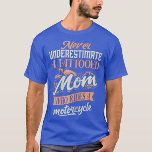 Camiseta Womens Tattooed Mom Motorcycle Biker Biking 1436
