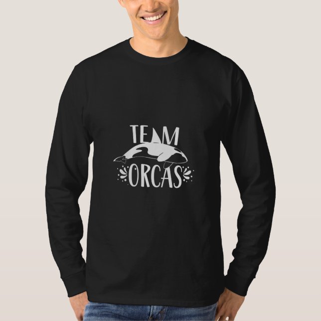 Camiseta Womens Team Orcas Sea Whale Orca Protect V-Neck (Anverso)