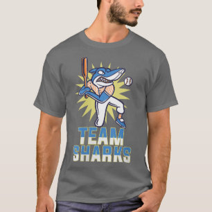 Camiseta Womens Team Shark 04 Animal Sports Cute Sporty Bas