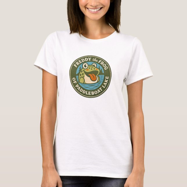 Camiseta Women's Tee Freddy the Frog on Paddleboat Lake (Anverso)