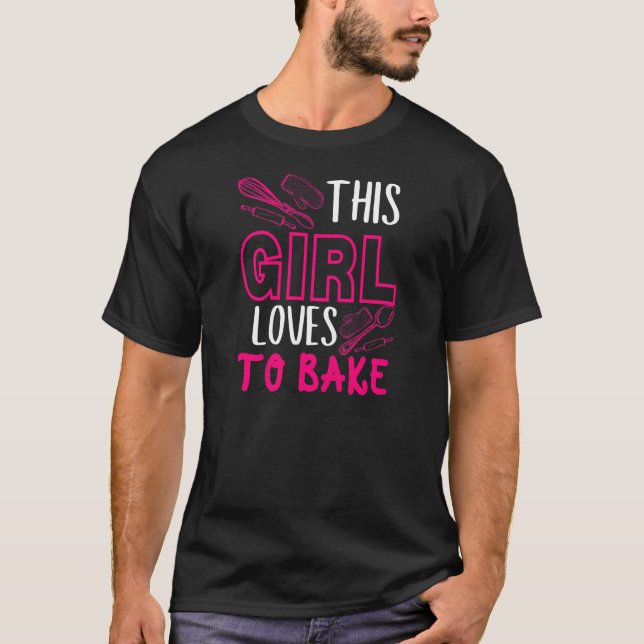 Camiseta Womens This girl loves to bake kitchen utensils qu (Anverso)