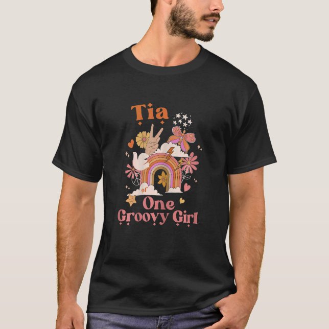 Camiseta Womens Tia of One Groovy Girl Boho Hippie Retro Ra (Anverso)