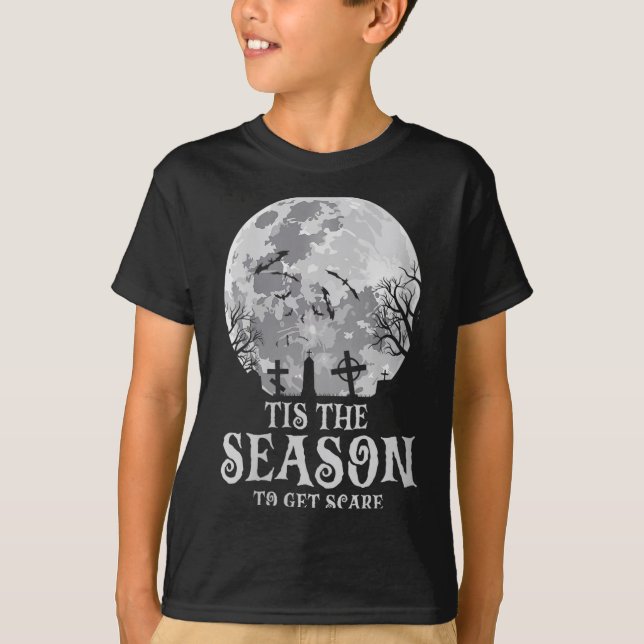 Camiseta Womens Tis The Season Y Haunted Moon Creepy Hallow (Anverso)