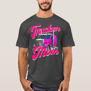 Camiseta Womens Trucker Mom Truck Driver Roadtrain Highway