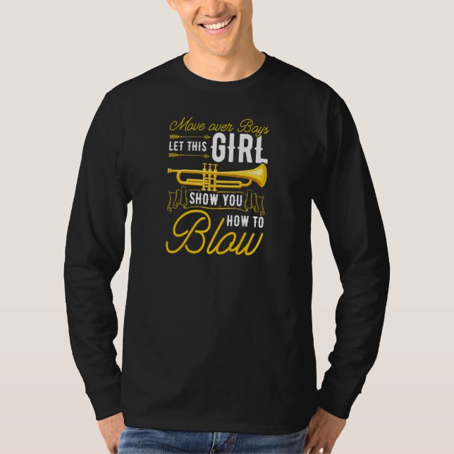 Camiseta Womens Trumpet Jazz Music Move over Boys   (Anverso)