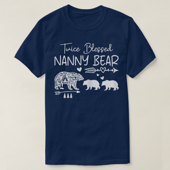 Camiseta Womens Twice Blessed Nanny Bear Cute Mothers Day B (Diseño del anverso)