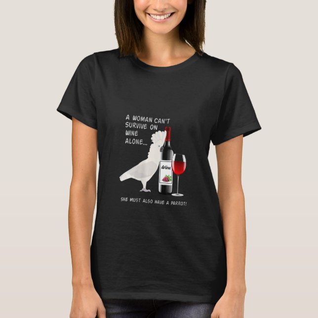 Camiseta Womens Umbrella Cockatoo Parrot Wine Lodge Drinki (Anverso)