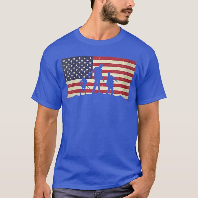 Camiseta Womens USA American Flag Distressed Halloween Zomb (Anverso)