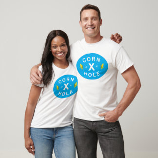 Camiseta Women's V Neck Relaxed Blue Cornhole
