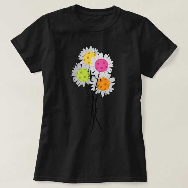 Camiseta Womens Valentine's Mother's Day Pickleball Flower  (Diseño del anverso)