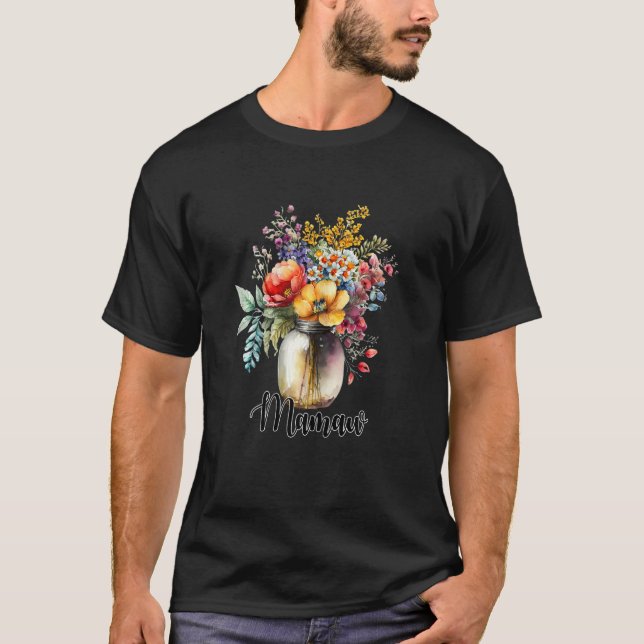 Camiseta Womens Vase of Wildflowers Mamaw (Anverso)