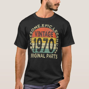 Camiseta Womens Vintage 1970 Piezas Originales Gif De 52 Añ