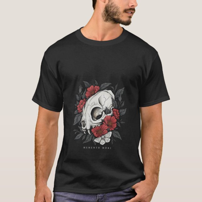 Camiseta Womens Vulture Culture Cat Skull Memento Mori Goth (Anverso)
