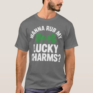 Camiseta Womens Wanna Rub My Lucky Charms Adult St Patricks