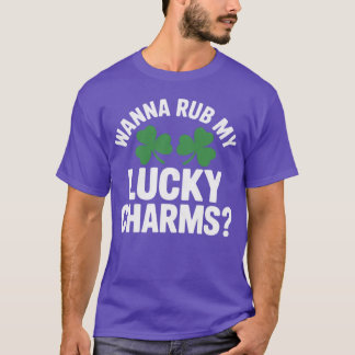 Camiseta Womens Wanna Rub My Lucky Charms Adult St Patricks