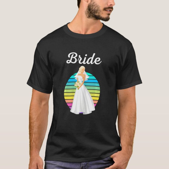 Camiseta Womens Wedding Bride Just Married Womens Wedding B (Anverso)