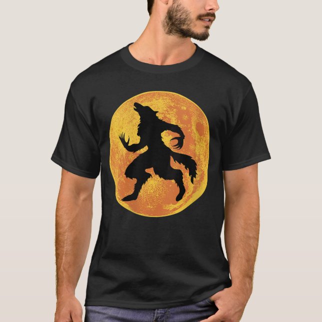 Camiseta Womens Werewolf Halloween Full Moon Scary Wolf Hor (Anverso)