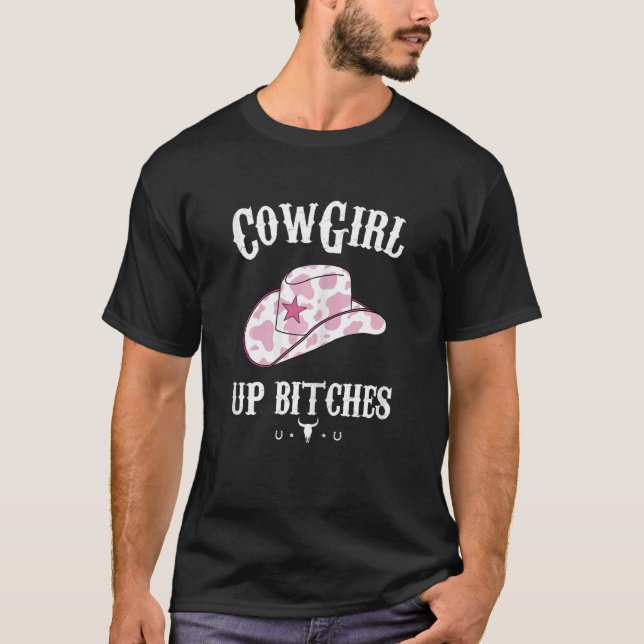 Camiseta Womens Western Cowgirl Yeehaw Hippie Boho Cow Bull (Anverso)