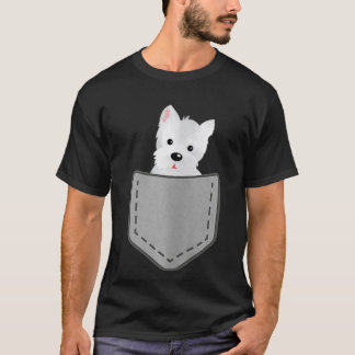 Camiseta Womens Westie Funny Dog In Your Pocket VNeck