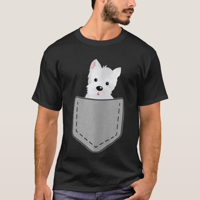 Camiseta Womens Westie Funny Dog In Your Pocket VNeck  (Anverso)