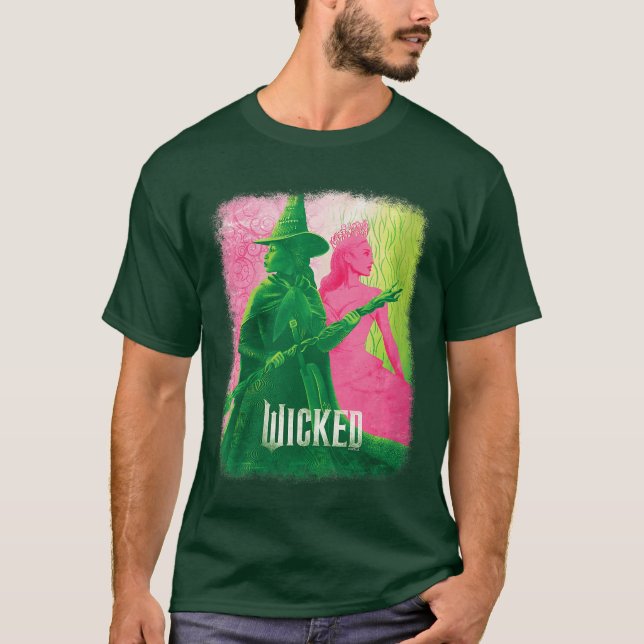 Camiseta Womens Wicked Elphaba Glindaonal VNeck retro (Anverso)