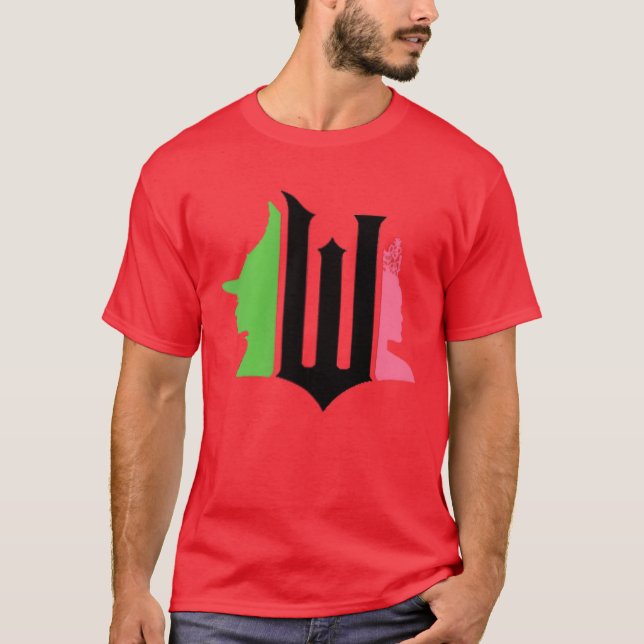 Camiseta Womens Wicked Pink Green Front Back VNeck girl (Anverso)