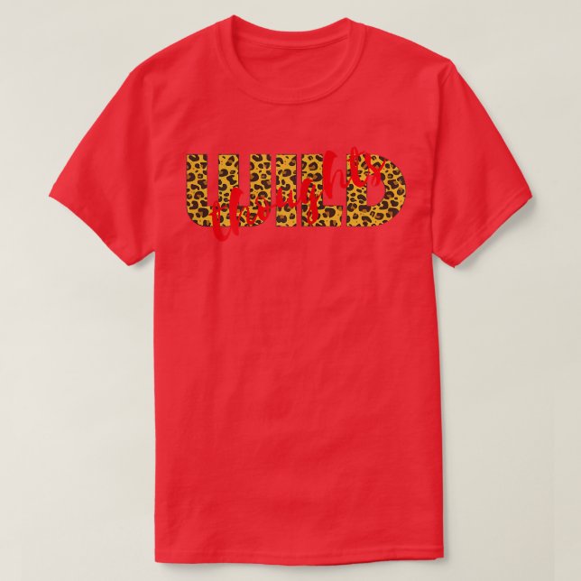 Camiseta Womens WILD Thoughts Leopard Cheetah Print Red (Diseño del anverso)