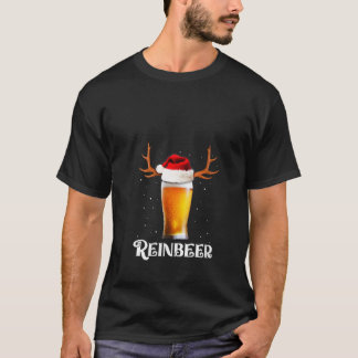 Camiseta Womens Winedeer Reinbeer Santa Hat Reindeer Couple