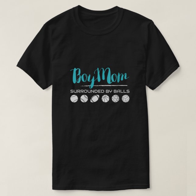 Camiseta Womens Womens Boy Mom Surrounded By Balls TShirt F (Diseño del anverso)