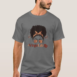 Camiseta Womens Womens Virgo Zodiac Signs Girl Afro Messy B