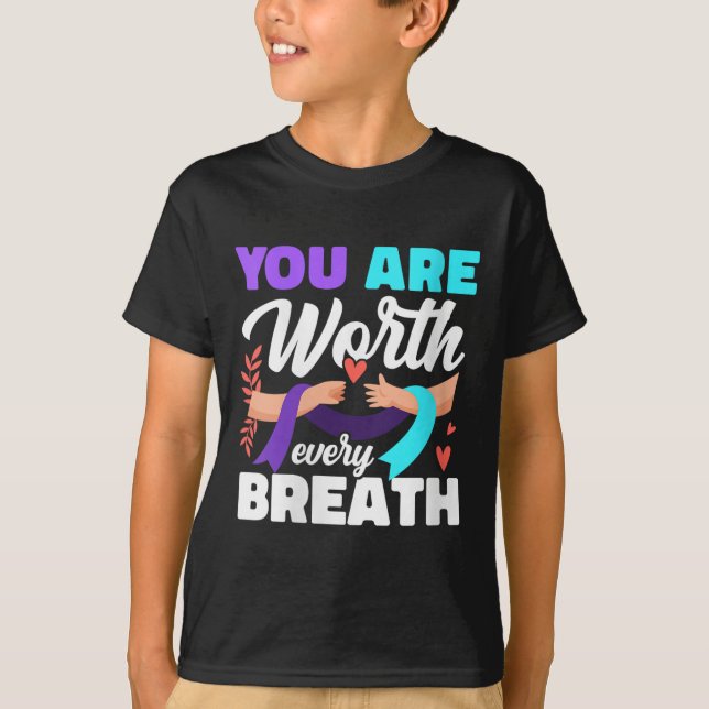 Camiseta Womens You Are Worth Every Breath Depression Aware (Anverso)