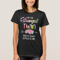 Womens Youngest Twin Shirt Sibling Birthday