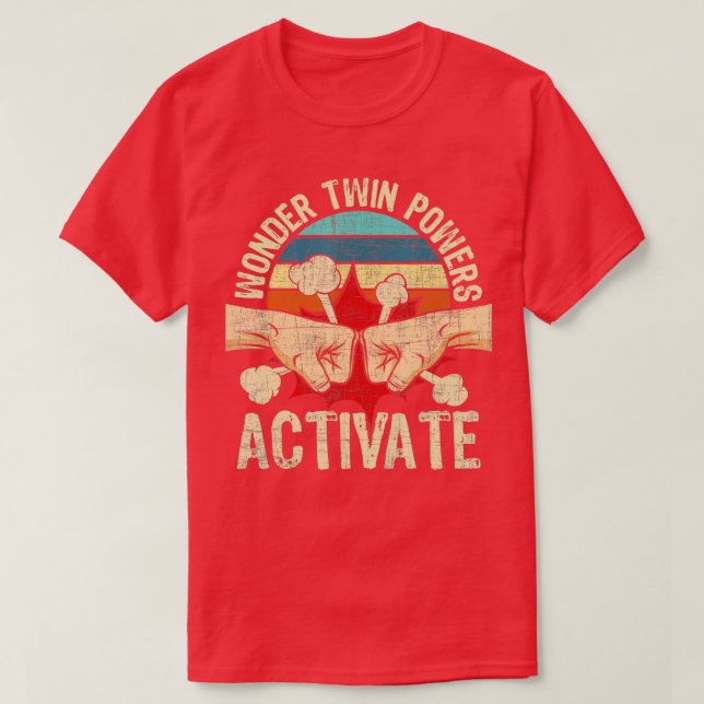 Camiseta Wonder Twin Powers Activar Twins Brother Sister S (Diseño del anverso)