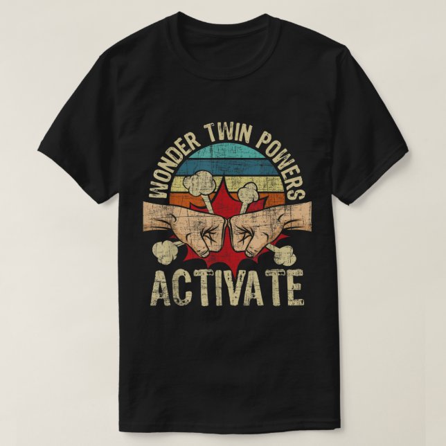 Camiseta Wonder Twin Powers Activate  Twins Brother Sister  (Diseño del anverso)