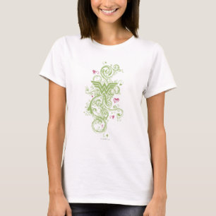 Camiseta Wonder Woman Green Swirls Logo