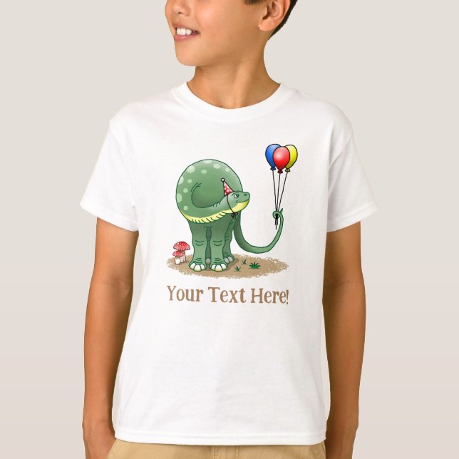 Camiseta Wonderful Dinosaur Holding the Birthday Balloons (Anverso)