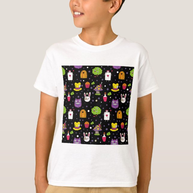 Camiseta Wonderland negro (Anverso)