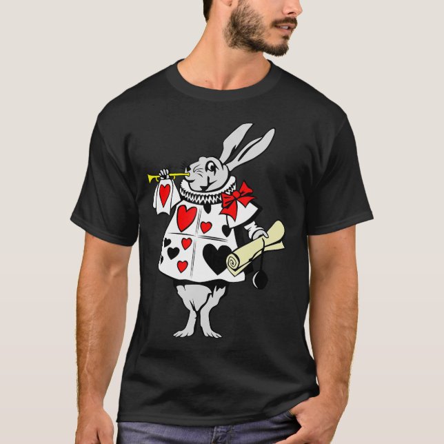 Camiseta Wonderland Rabbit Easter Bunny Tocando Música (Anverso)