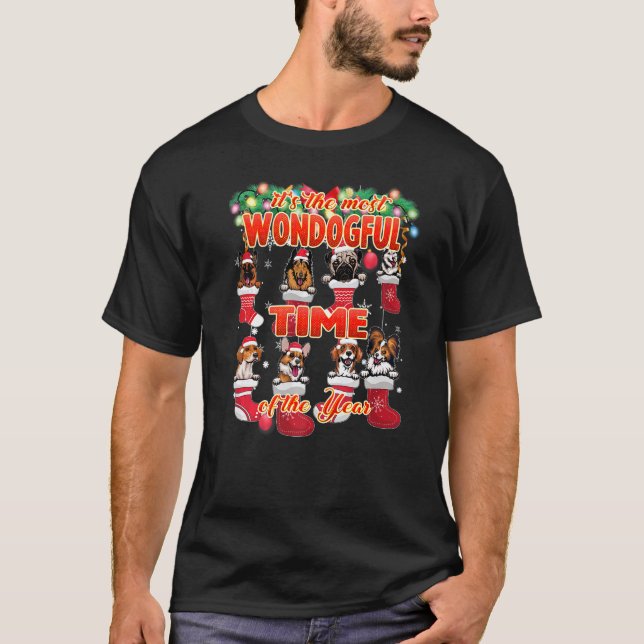 Camiseta Wondogful Time of the Year Cute Dogs Navidades (Anverso)