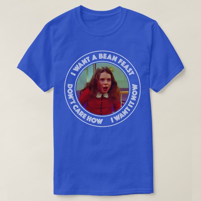 Camiseta Wonka Veruca Salt I Want a Bean (Diseño del anverso)