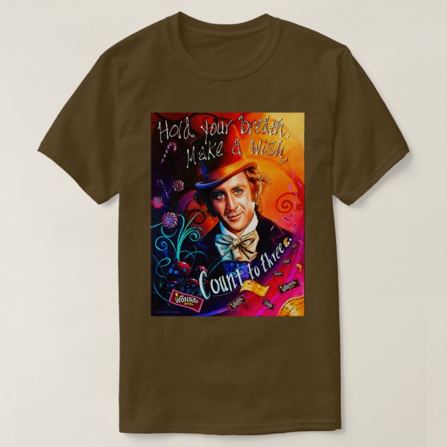 Camiseta Wonka y fanart de chocolate (Diseño del anverso)