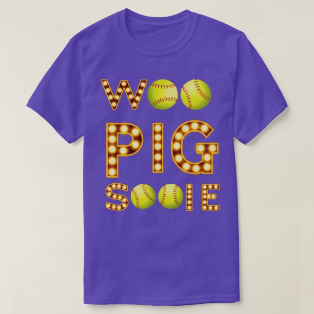 CAMISETA WOO PIG SOFTBALL LUCES GRANDES (Diseño del anverso)