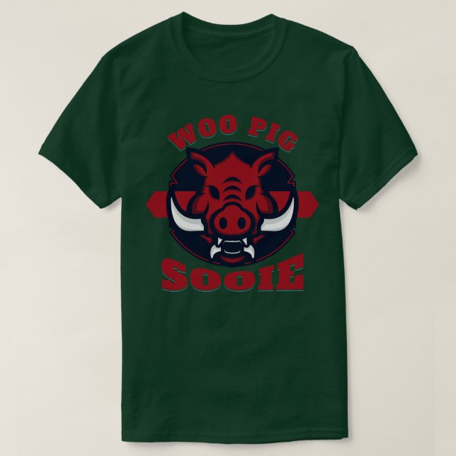 Camiseta Woo Pig Sooie en rojo (Diseño del anverso)