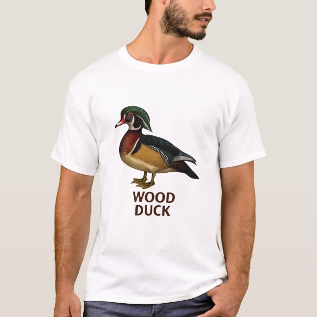 Camiseta Wood Duck T-Shirt: Waterfowl Bird Design  (Anverso)