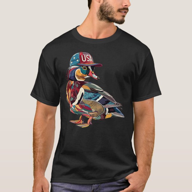 Camiseta Wood Duck With USA Hat (Anverso)