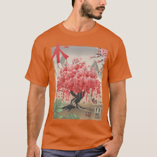 Camiseta Woodblock Sakura Cherry Blossom Tree Japonés Spri