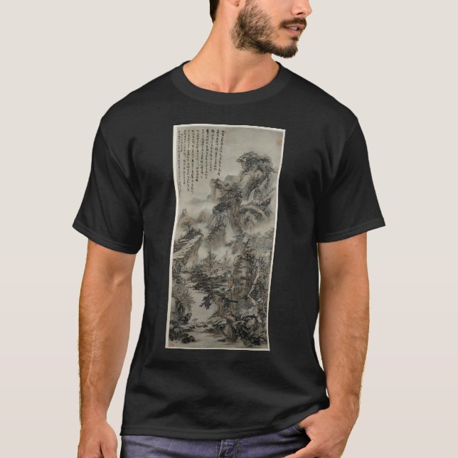 Camiseta Wooded Mountains At Dusk (Restored Chinese Artwork (Anverso)