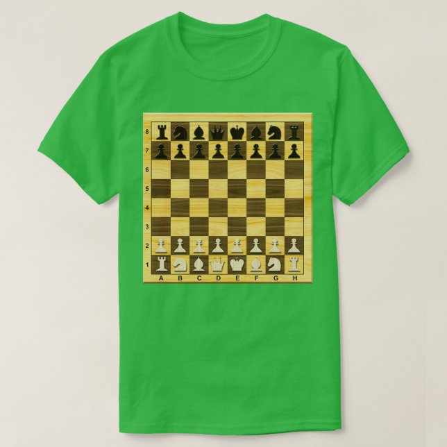 Camiseta Wooden Chess board with figures  (Diseño del anverso)